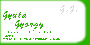 gyula gyorgy business card